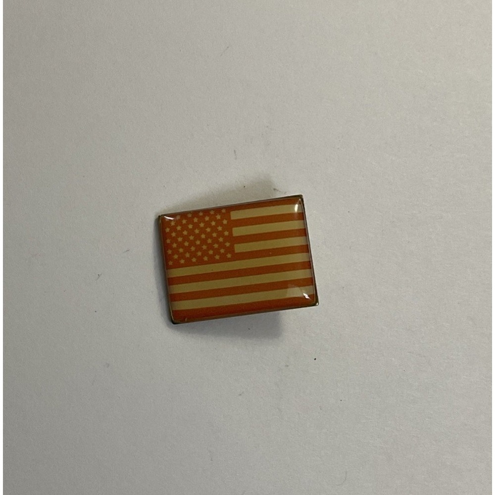 Vtg American Flag Pin Signed USA Patriotic Lapel Pin Hat Pinback Brooch
